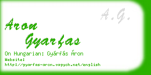 aron gyarfas business card
